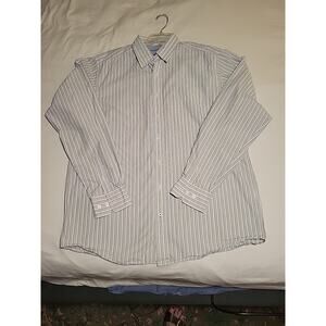 Eddie Bauer Shirt Mens Large/T Multicolor Stripes Wrinkle Resistant Long Sleeves